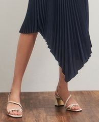 CHARLES & KEITH - Giày cao gót sandals Croc Effect Strappy Heeled