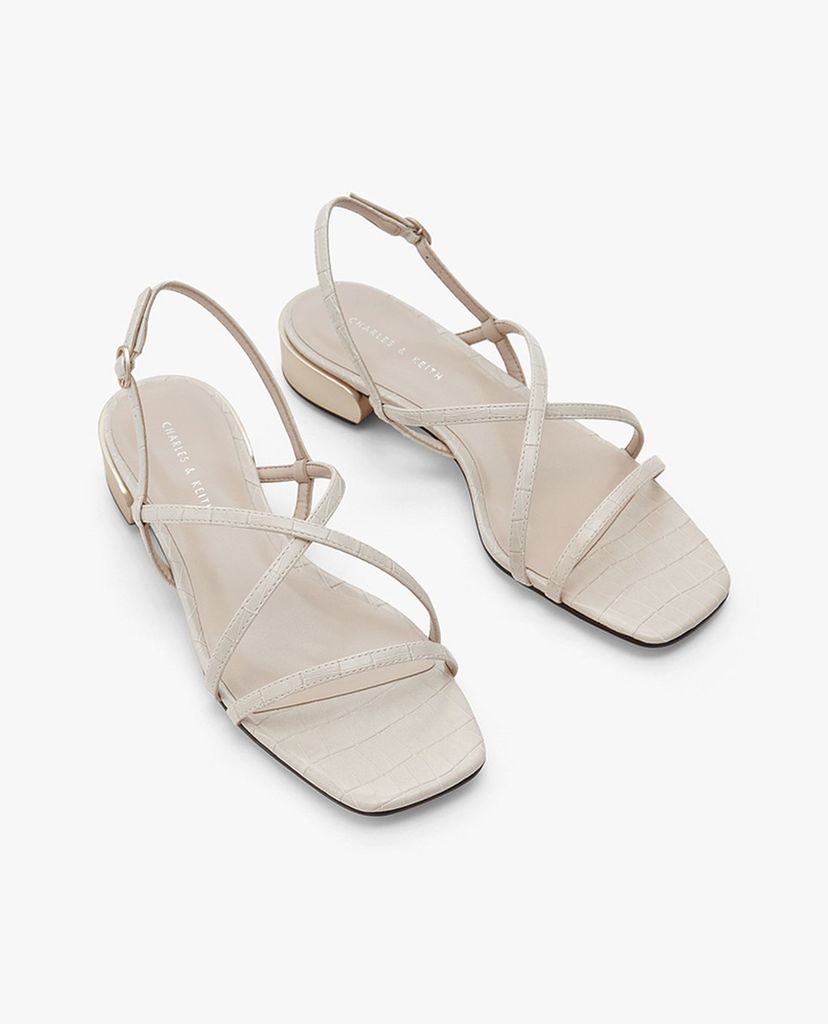 CHARLES & KEITH - Giày sandals cao gót nữ quai chéo thời trang