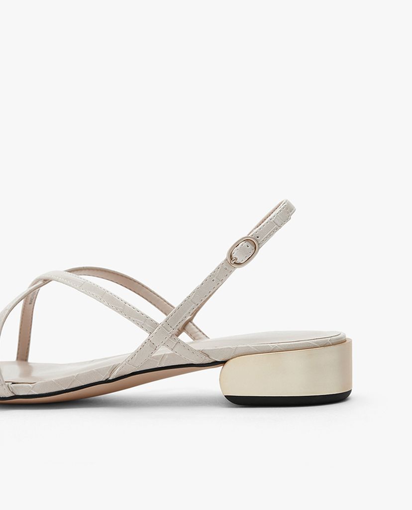 CHARLES & KEITH - Giày sandals cao gót nữ quai chéo thời trang