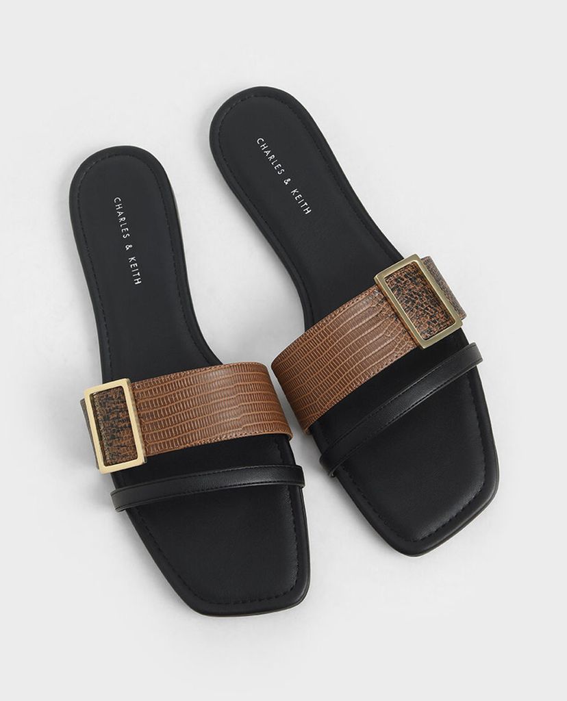 CHARLES & KEITH - Dép nữ quai ngang Buckle Slide