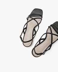 CHARLES & KEITH - Giày sandals cao gót nữ quai chéo thời trang