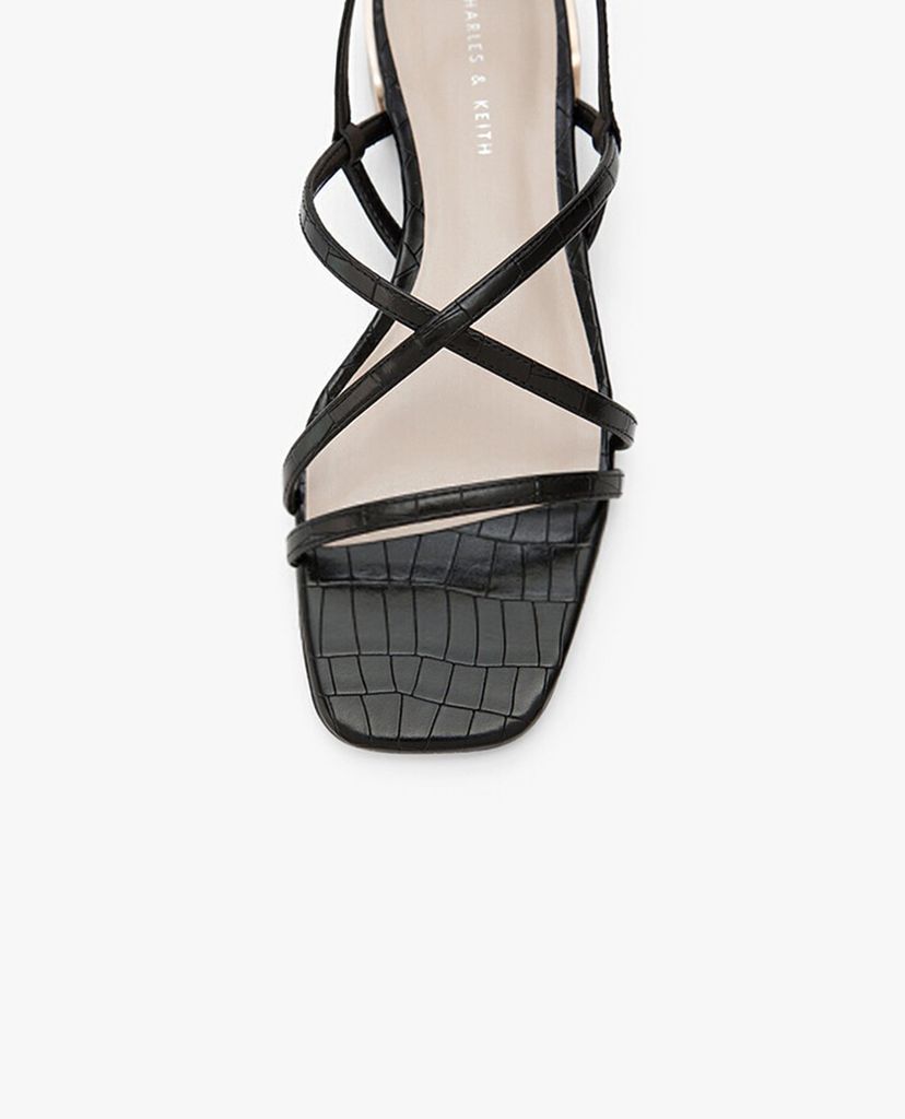 CHARLES & KEITH - Giày sandals cao gót nữ quai chéo thời trang