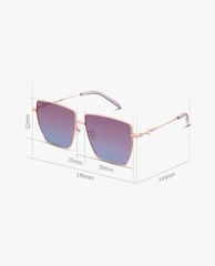 MUJOSH - Kính mát nữ gọng đa giác bản mảnh thời trang Polygon