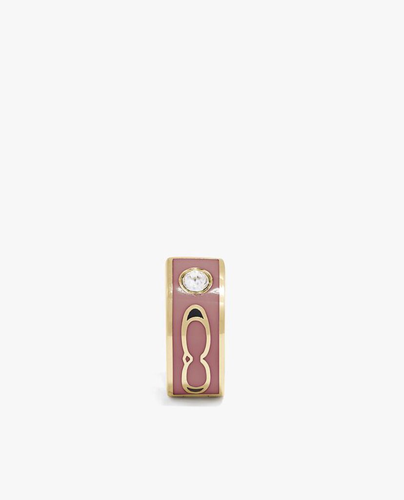 COACH - Khuyên tai tròn nữ Kissing Signature Huggie