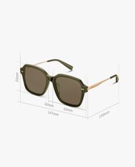 MUJOSH - Kính mát gọng vuông phom unisex bảng dày cá tính