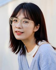 MUJOSH - Gọng kính tròn bảng mảnh thời trang