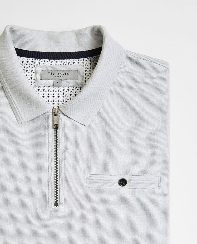 TED BAKER - Áo polo nam tay ngắn phối khóa zip Dodgem
