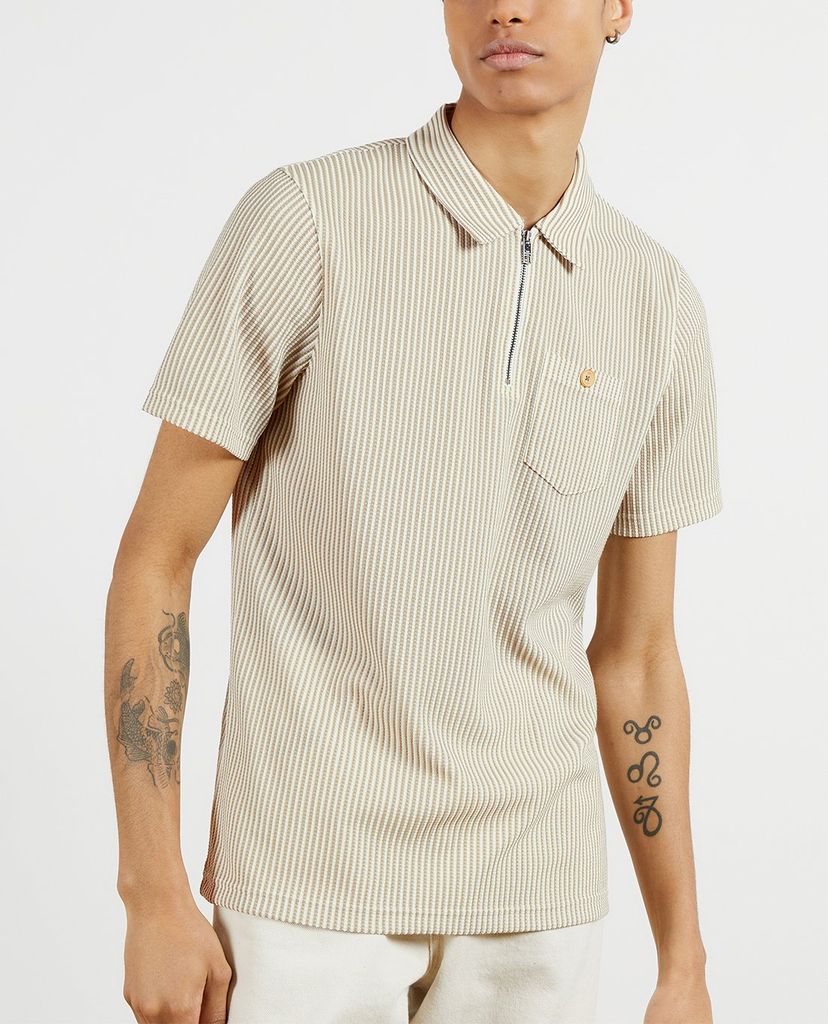 TED BAKER - Áo polo nam tay ngắn phối zip Ramzip