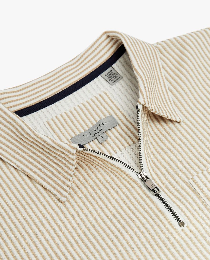 TED BAKER - Áo polo nam tay ngắn phối zip Ramzip