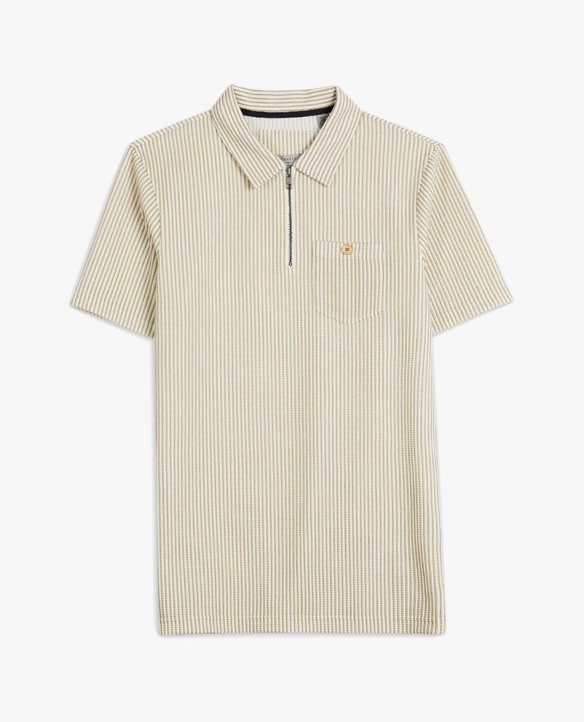 TED BAKER - Áo polo nam tay ngắn phối zip Ramzip