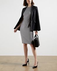 TED BAKER - Đầm midi cổ tròn tay ngắn Tailored Asymmetric
