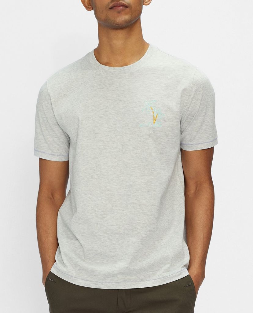 TED BAKER - Áo thun nam cổ tròn tay ngắn Madras