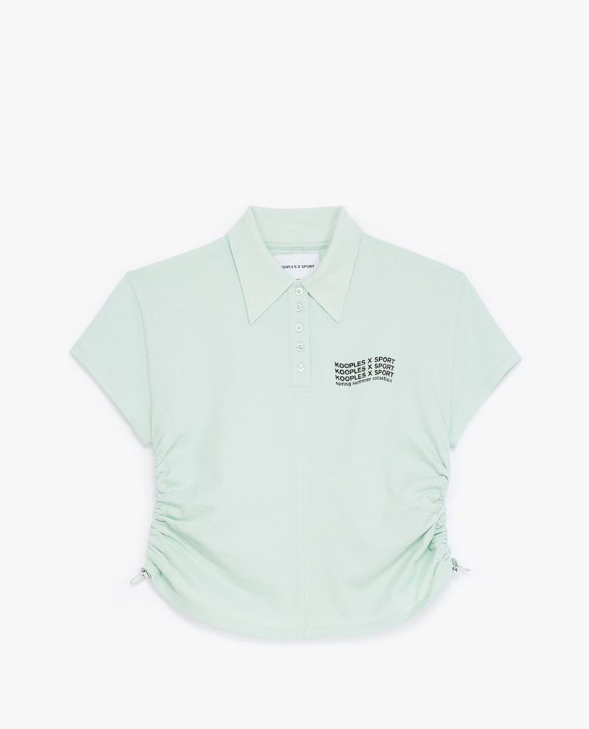 THE KOOPLES - Áo thun polo nữ cổ bẻ phối dây rút thời trang