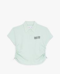 THE KOOPLES - Áo thun polo nữ cổ bẻ phối dây rút thời trang