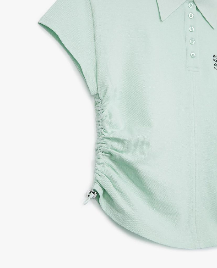 THE KOOPLES - Áo thun polo nữ cổ bẻ phối dây rút thời trang