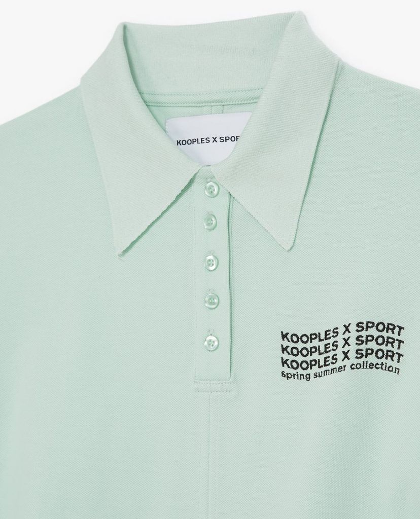 THE KOOPLES - Áo thun polo nữ cổ bẻ phối dây rút thời trang