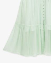 THE KOOPLES - Đầm midi cổ trụ tay dài phối nút cài thời trang
