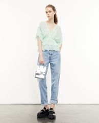THE KOOPLES - Áo kiểu nữ cổ V phối bèo nữ tính