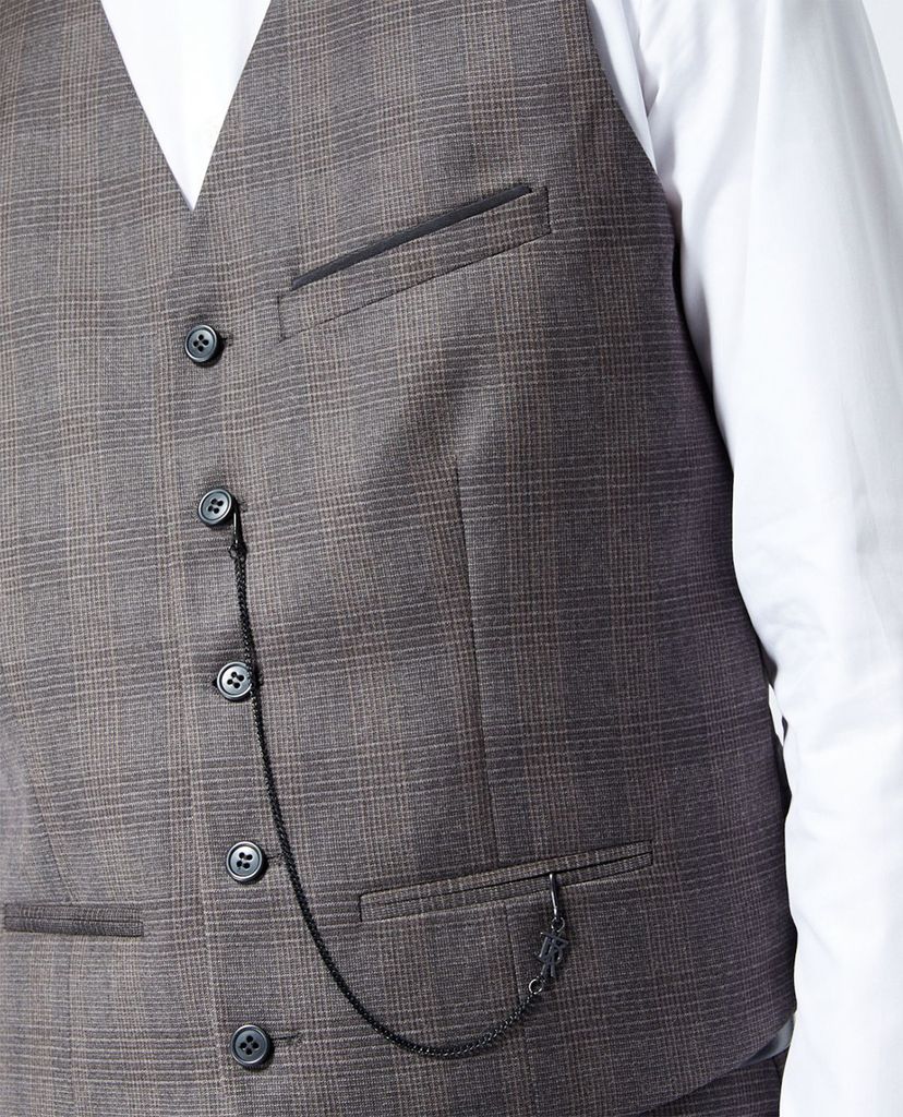 THE KOOPLES - Áo ghile nam Brown Wool Check