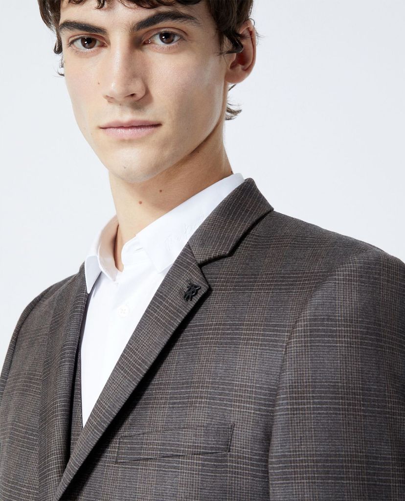 THE KOOPLES - Áo blazer nam Grey Check Wool