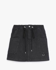 THE KOOPLES - Chân váy mini chữ A denim lưng thun thời trang