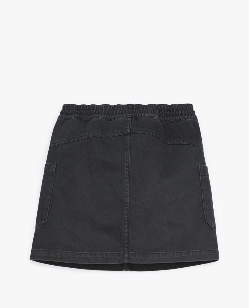 THE KOOPLES - Chân váy mini chữ A denim lưng thun thời trang