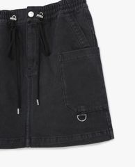 THE KOOPLES - Chân váy mini chữ A denim lưng thun thời trang