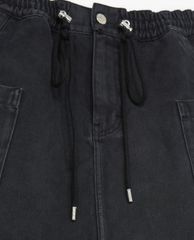 THE KOOPLES - Chân váy mini chữ A denim lưng thun thời trang