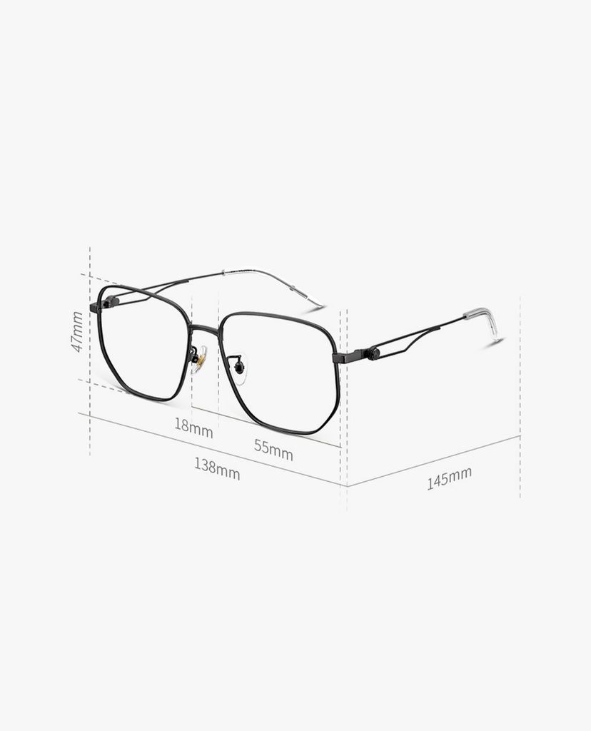 MUJOSH - Gọng kính đa giác unisex thời trang