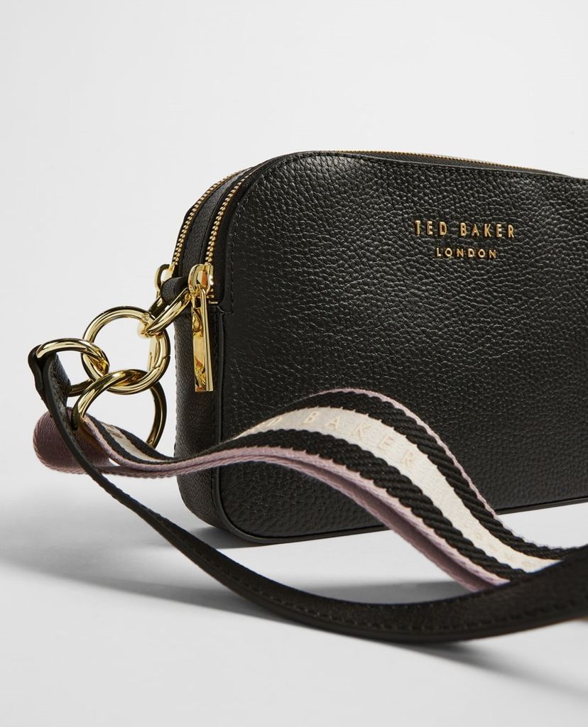 TED BAKER - Túi đeo vai tròn khóa zip Awerrah Leather Webbing Strap