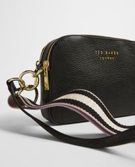 TED BAKER - Túi đeo vai tròn khóa zip Awerrah Leather Webbing Strap