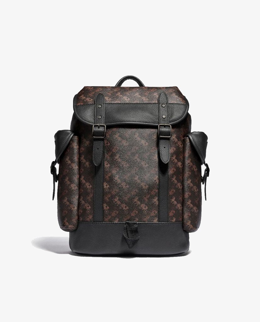 COACH - Balo nam da nắp gập Hitch With Horse & Carriage Print