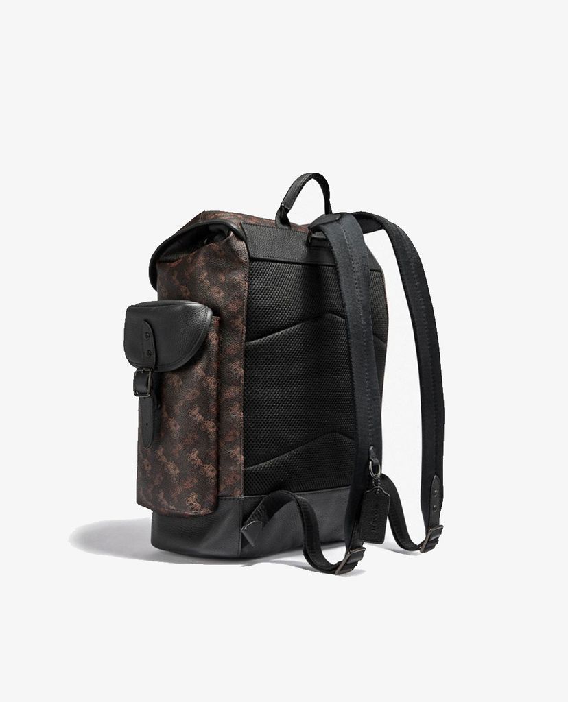 COACH - Balo nam da nắp gập Hitch With Horse & Carriage Print