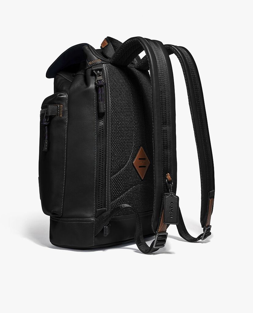 COACH - Balo nam da nắp gập phối dây rút Pacer Utility