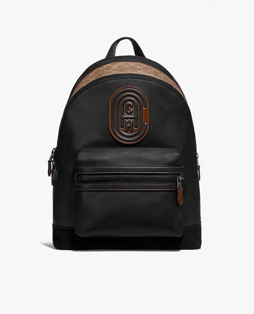 COACH - Balo nam chữ nhật họa tiết logo Academy
