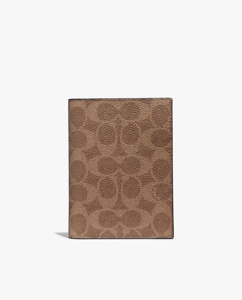 COACH - Ví đựng passport chữ nhật Signature Canvas