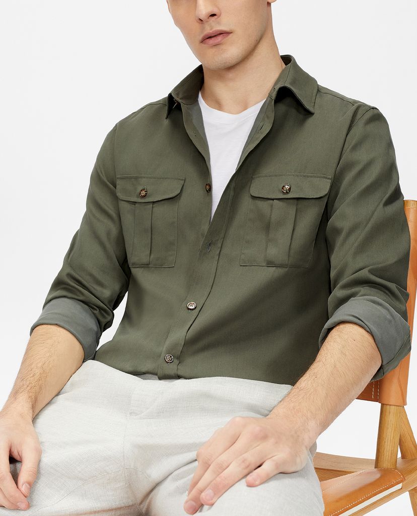 TED BAKER - Áo sơ mi nam tay dài phối túi Actor