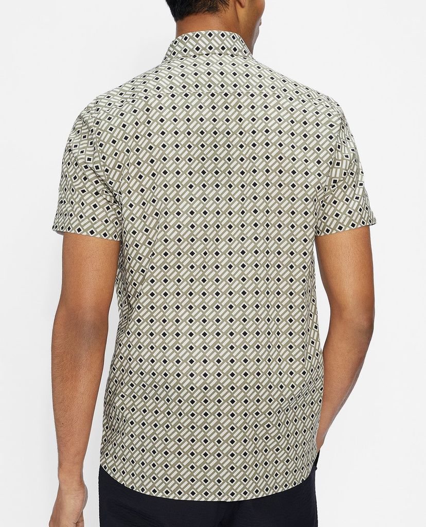 TED BAKER - Áo sơ mi nam tay ngắn phối họa tiết thời trang