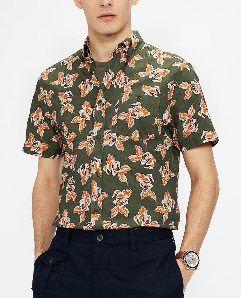 TED BAKER - Áo sơ mi nam tay ngắn Pokee