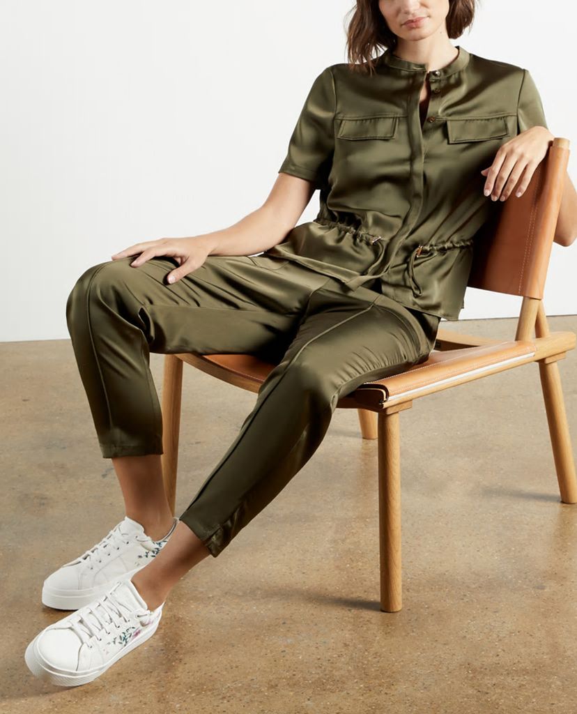TED BAKER - Áo kiểu nữ cổ tròn tay ngắn Ayvaa