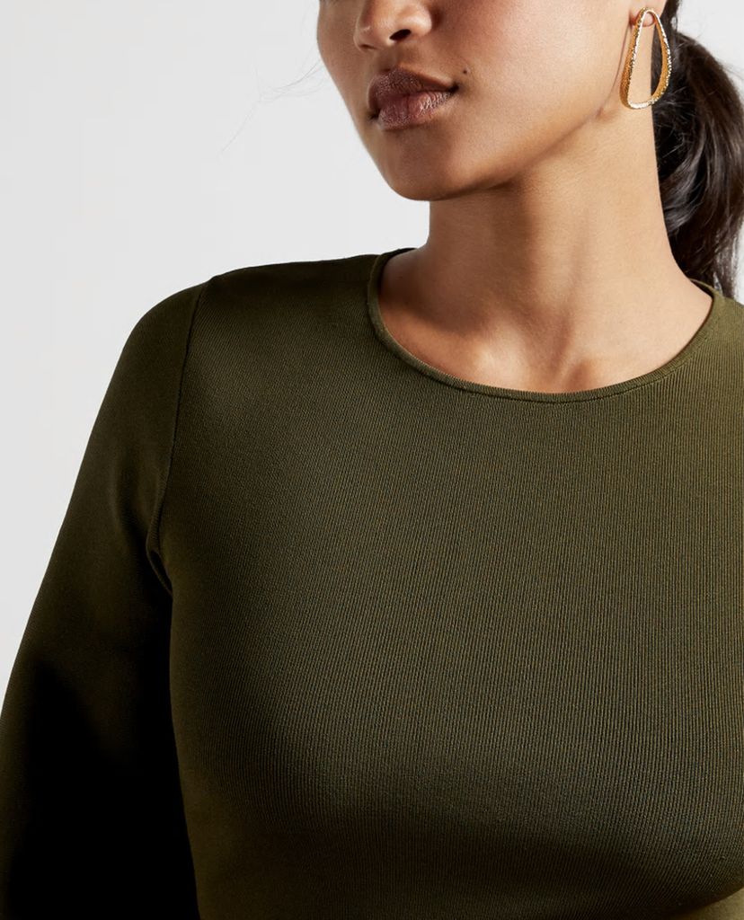 TED BAKER - Đầm midi tay dài phối thắt lưng Gwenii