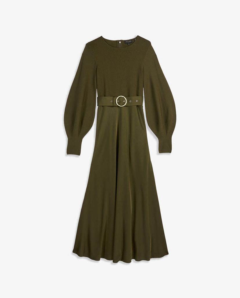 TED BAKER - Đầm midi tay dài phối thắt lưng Gwenii