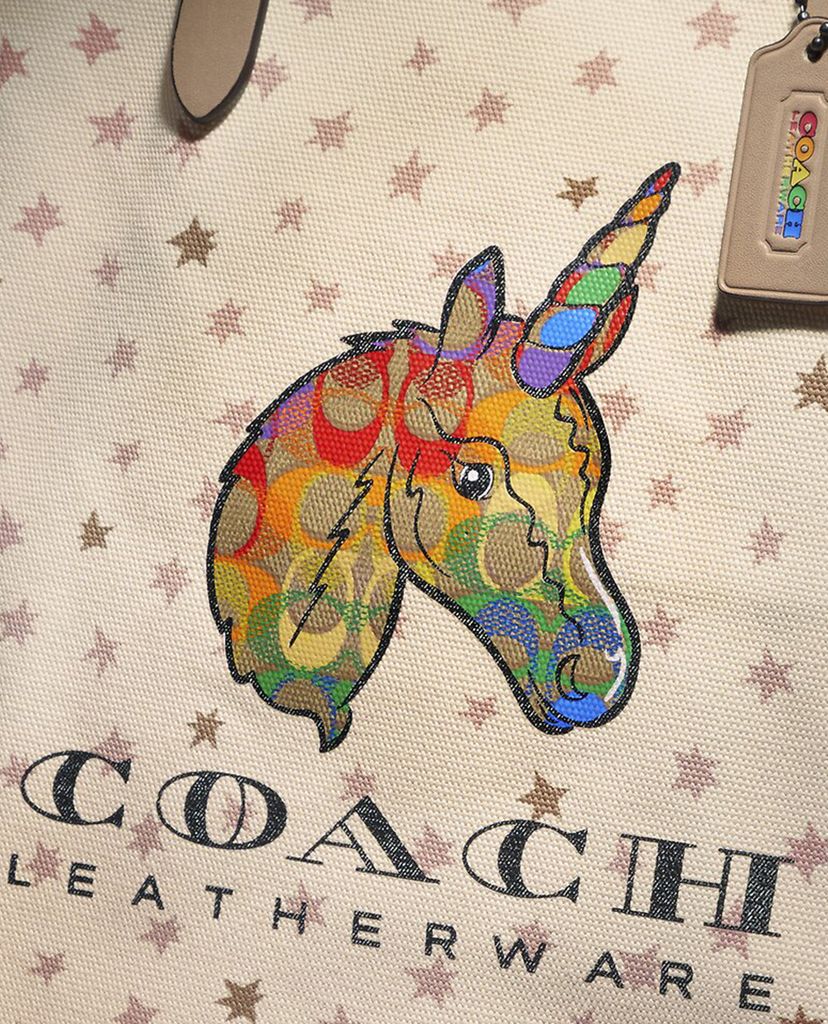 COACH - Túi đeo vai nữ chữ nhật Rainbow Signature Uni