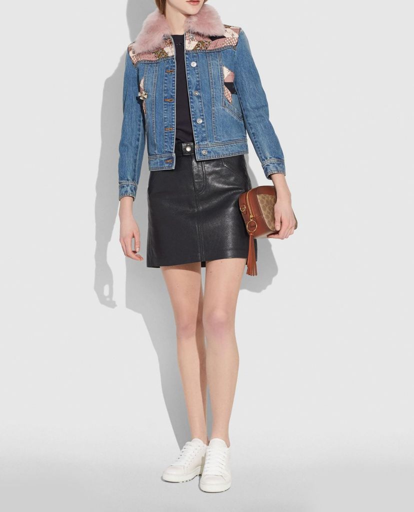 COACH - Túi xách nữ dây đeo kim loại Coated Canvas