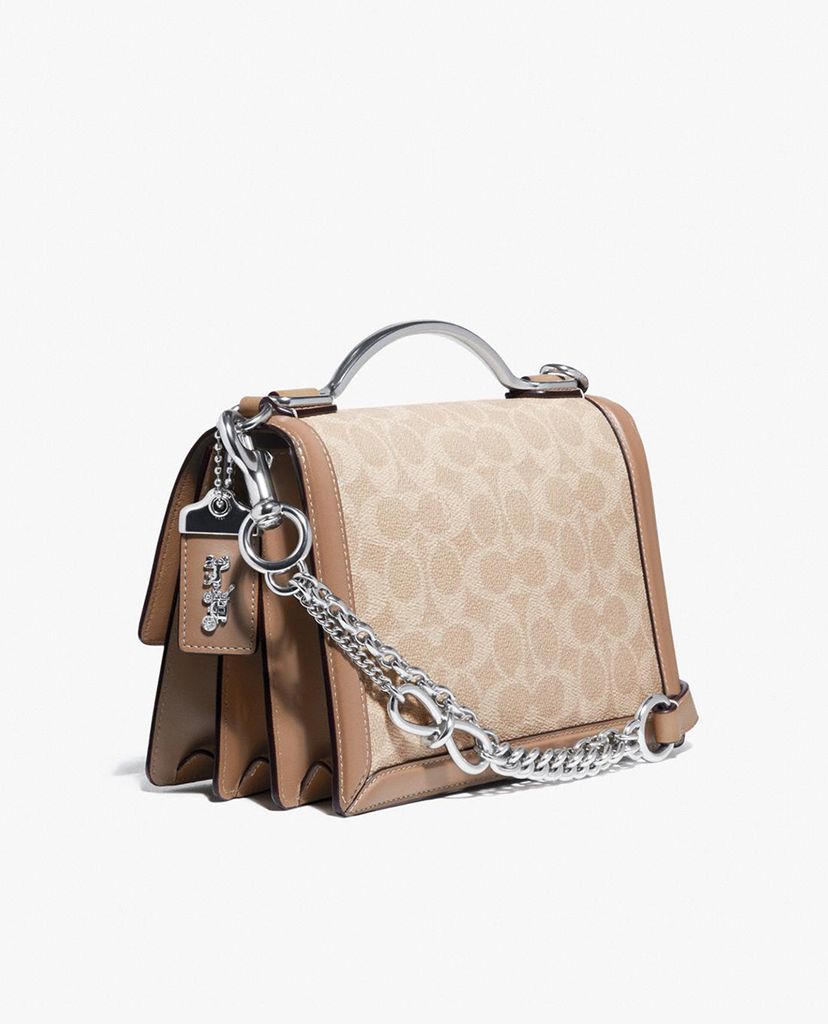 COACH - Túi xách tay nắp gập hình hộp chữ nhật Riley 22