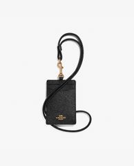 COACH - Thẻ bảng tên kèm dây đeo Lanyard ID In Crossgrain Leather