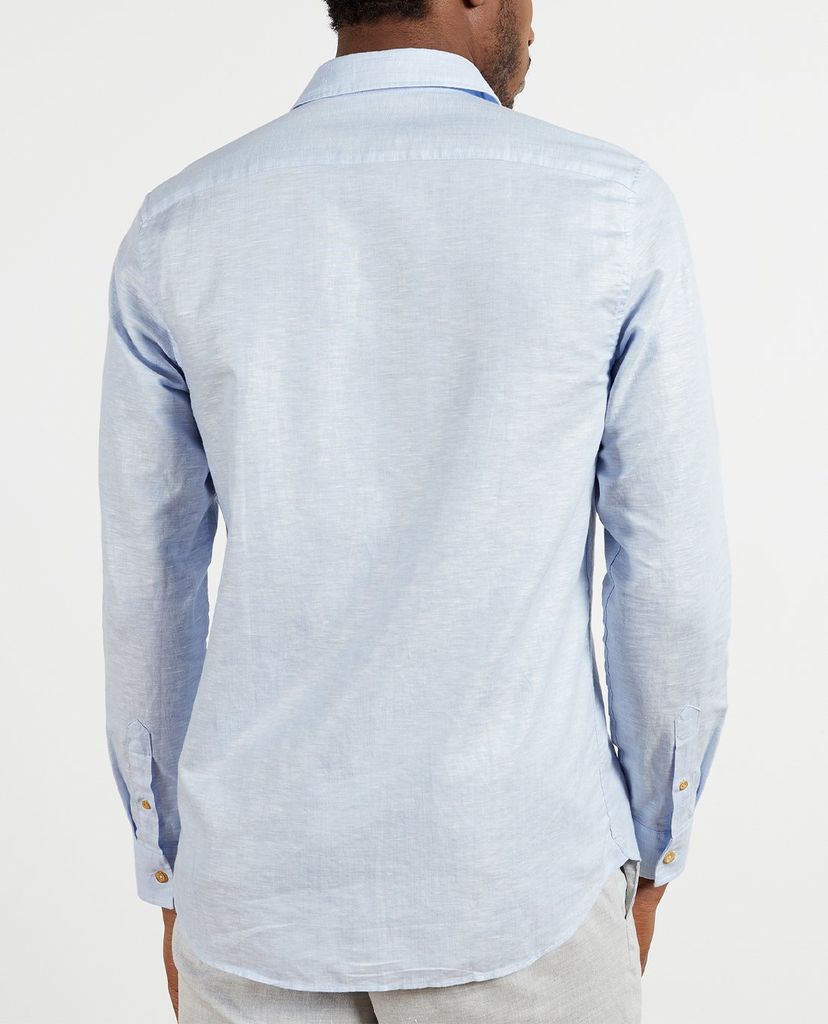 TED BAKER - Áo sơ mi nam tay dài Linen Sauss