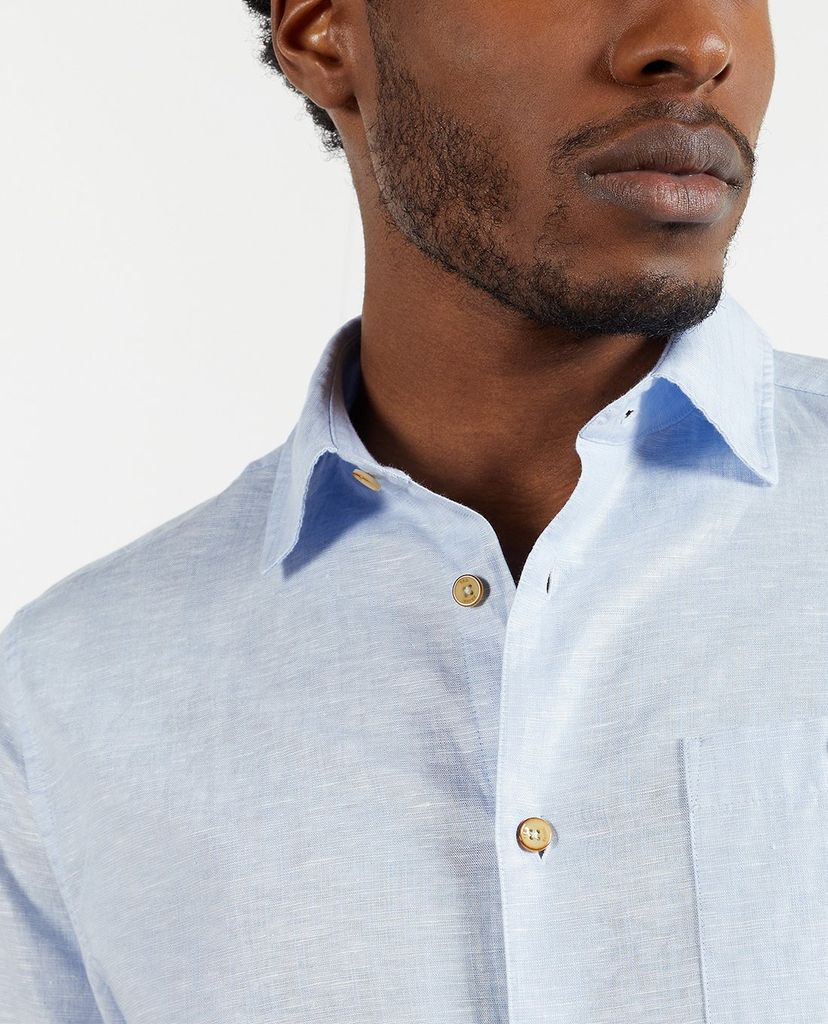 TED BAKER - Áo sơ mi nam tay dài Linen Sauss