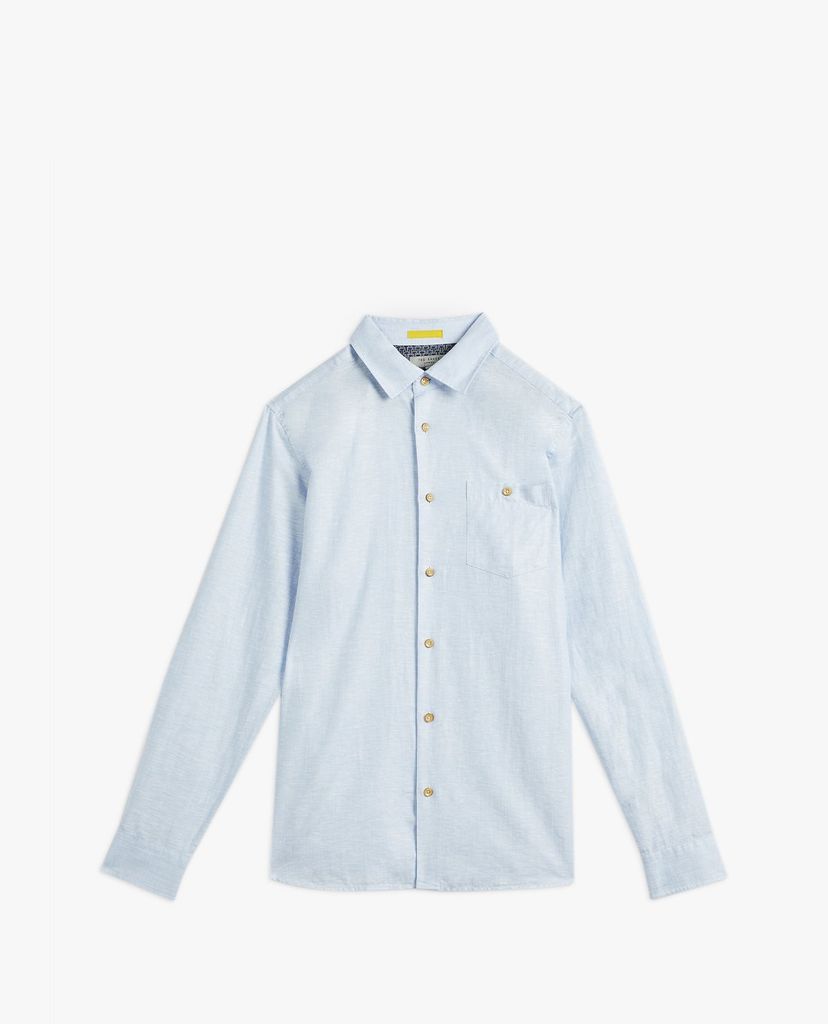 TED BAKER - Áo sơ mi nam tay dài Linen Sauss