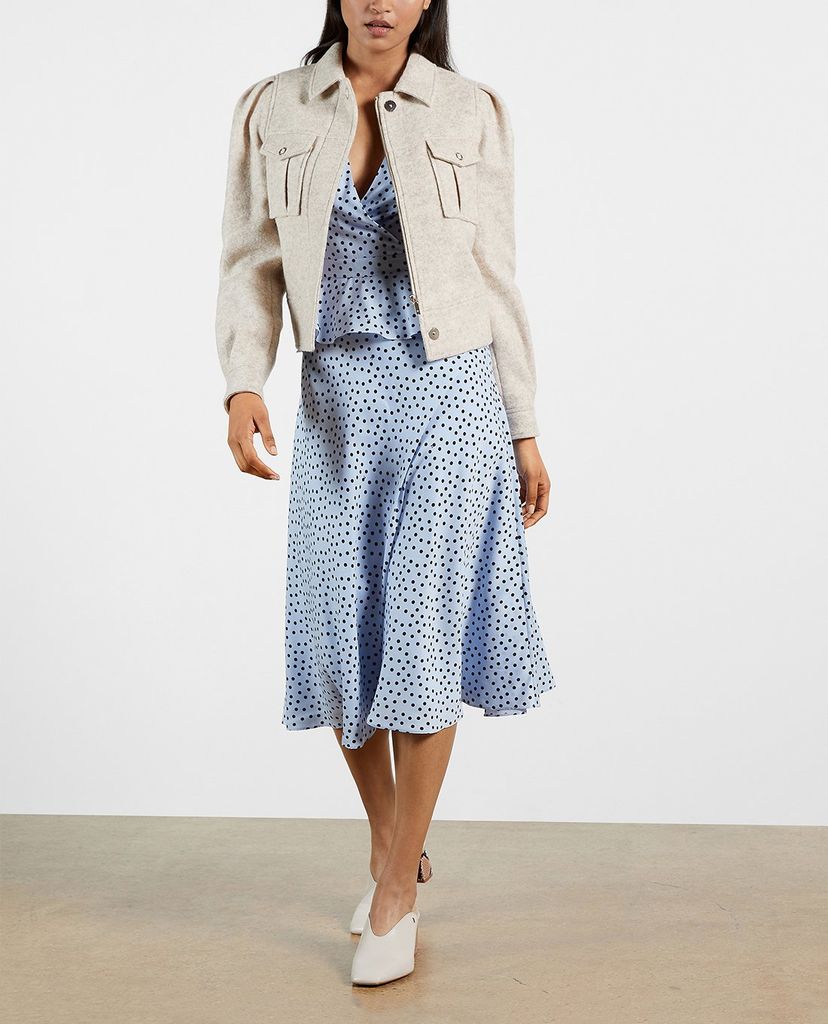 TED BAKER - Đầm midi cổ V tay ngắn Mabbel